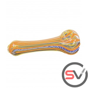 CURILCUE DESIGN GLASS HAND PIPE 5inch 3CT/PK